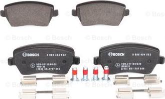 BOSCH 0 986 494 592 - Kit pastiglie freno, Freno a disco autozon.pro