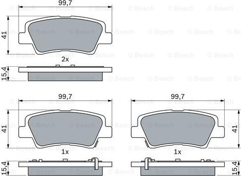 BOSCH 0 986 494 557 - Kit pastiglie freno, Freno a disco autozon.pro