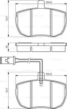 BOSCH 0 986 494 535 - Kit pastiglie freno, Freno a disco autozon.pro