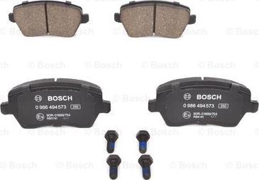 BOSCH 0 986 494 573 - Kit pastiglie freno, Freno a disco autozon.pro