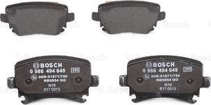 BOSCH 0 986 494 649 - Kit pastiglie freno, Freno a disco autozon.pro