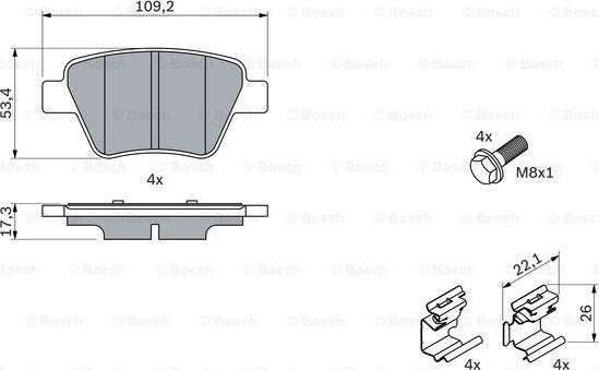 BOSCH 0 986 494 643 - Kit pastiglie freno, Freno a disco autozon.pro