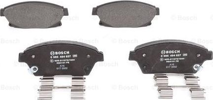 BOSCH 0 986 494 657 - Kit pastiglie freno, Freno a disco autozon.pro