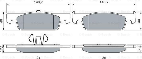 BOSCH 0 986 494 661 - Kit pastiglie freno, Freno a disco autozon.pro