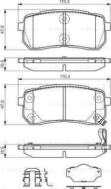 BOSCH 0 986 494 608 - Kit pastiglie freno, Freno a disco autozon.pro