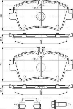 BOSCH 0 986 494 607 - Kit pastiglie freno, Freno a disco autozon.pro