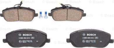 BOSCH 0 986 494 615 - Kit pastiglie freno, Freno a disco autozon.pro