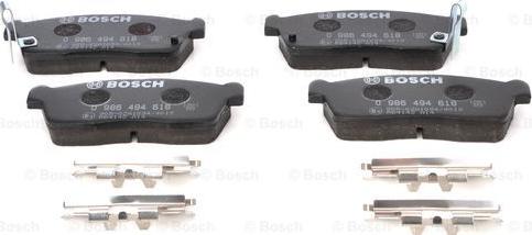 BOSCH 0 986 494 618 - Kit pastiglie freno, Freno a disco autozon.pro