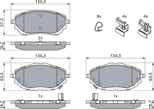 BOSCH 0 986 494 676 - Kit pastiglie freno, Freno a disco autozon.pro