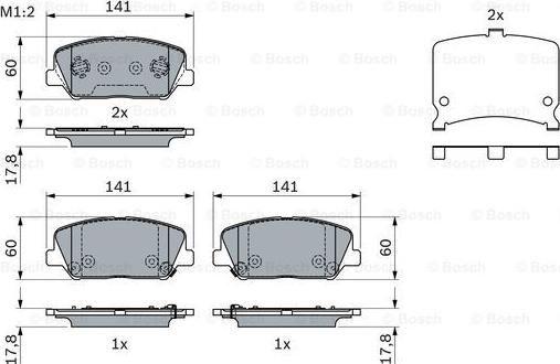 BOSCH 0 986 494 671 - Kit pastiglie freno, Freno a disco autozon.pro