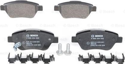 BOSCH 0 986 494 092 - Kit pastiglie freno, Freno a disco autozon.pro