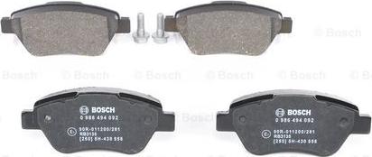 BOSCH 0 986 494 092 - Kit pastiglie freno, Freno a disco autozon.pro