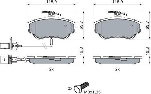 BOSCH 0 986 494 042 - Kit pastiglie freno, Freno a disco autozon.pro