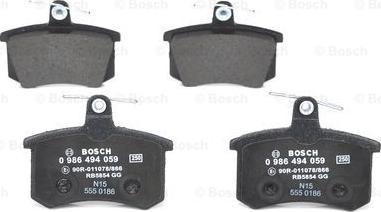 BOSCH 0 986 494 059 - Kit pastiglie freno, Freno a disco autozon.pro