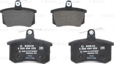 BOSCH 0 986 494 059 - Kit pastiglie freno, Freno a disco autozon.pro