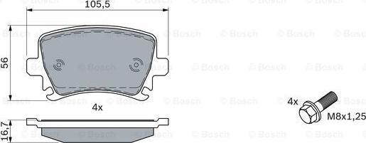 BOSCH 0 986 494 053 - Kit pastiglie freno, Freno a disco autozon.pro