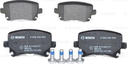 BOSCH 0 986 494 053 - Kit pastiglie freno, Freno a disco autozon.pro