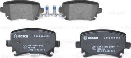 BOSCH 0 986 494 053 - Kit pastiglie freno, Freno a disco autozon.pro