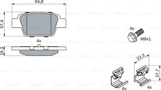 BOSCH 0 986 494 030 - Kit pastiglie freno, Freno a disco autozon.pro