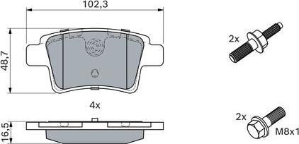 BOSCH 0 986 494 199 - Kit pastiglie freno, Freno a disco autozon.pro