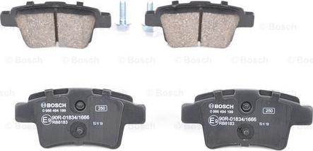 BOSCH 0 986 494 199 - Kit pastiglie freno, Freno a disco autozon.pro