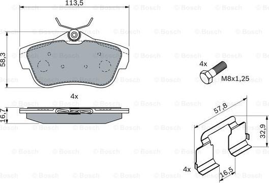 BOSCH 0 986 494 192 - Kit pastiglie freno, Freno a disco autozon.pro