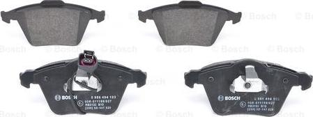 BOSCH 0 986 494 103 - Kit pastiglie freno, Freno a disco autozon.pro