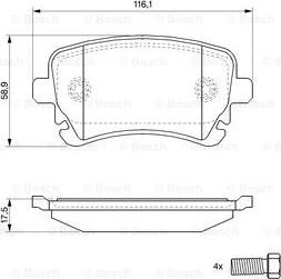 BOSCH 0 986 494 119 - Kit pastiglie freno, Freno a disco autozon.pro