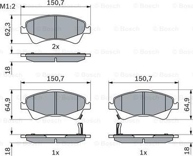 BOSCH 0 986 494 187 - Kit pastiglie freno, Freno a disco autozon.pro