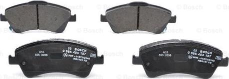 BOSCH 0 986 494 187 - Kit pastiglie freno, Freno a disco autozon.pro