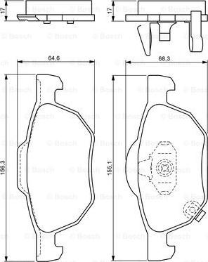 BOSCH 0 986 494 135 - Kit pastiglie freno, Freno a disco autozon.pro