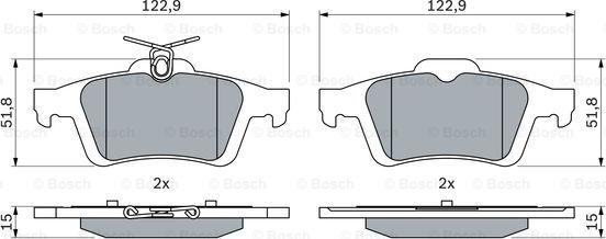 BOSCH 0 986 494 127 - Kit pastiglie freno, Freno a disco autozon.pro