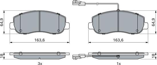 BOSCH 0 986 494 894 - Kit pastiglie freno, Freno a disco autozon.pro