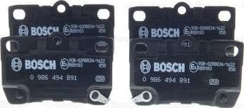 BOSCH 0 986 494 891 - Kit pastiglie freno, Freno a disco autozon.pro