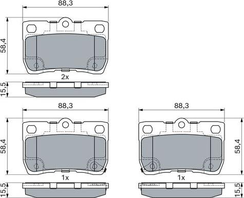 BOSCH 0 986 494 891 - Kit pastiglie freno, Freno a disco autozon.pro