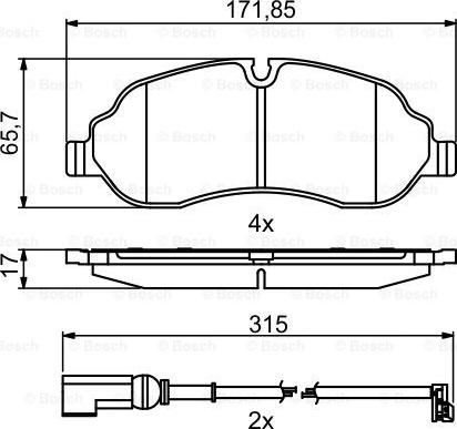 BOSCH 0 986 494 845 - Kit pastiglie freno, Freno a disco autozon.pro