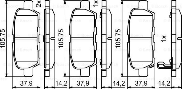 BOSCH 0 986 494 861 - Kit pastiglie freno, Freno a disco autozon.pro