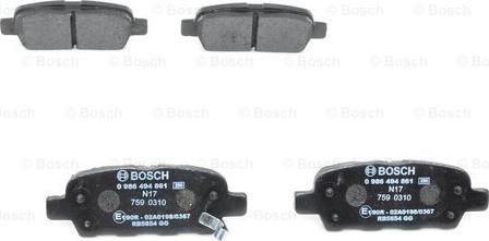 BOSCH 0 986 494 861 - Kit pastiglie freno, Freno a disco autozon.pro