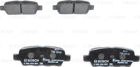 BOSCH 0 986 494 861 - Kit pastiglie freno, Freno a disco autozon.pro