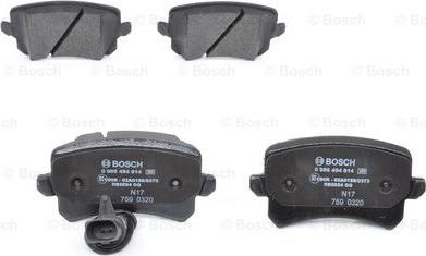 BOSCH 0 986 494 814 - Kit pastiglie freno, Freno a disco autozon.pro