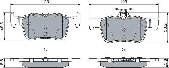 BOSCH 0 986 494 888 - Kit pastiglie freno, Freno a disco autozon.pro