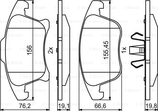 BOSCH 0 986 494 837 - Kit pastiglie freno, Freno a disco autozon.pro