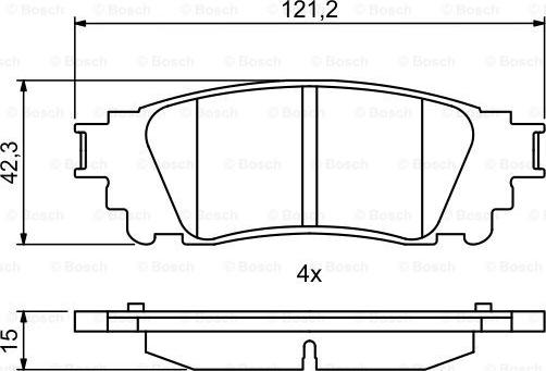 BOSCH 0 986 494 822 - Kit pastiglie freno, Freno a disco autozon.pro