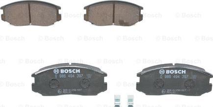 BOSCH 0 986 494 397 - Kit pastiglie freno, Freno a disco autozon.pro