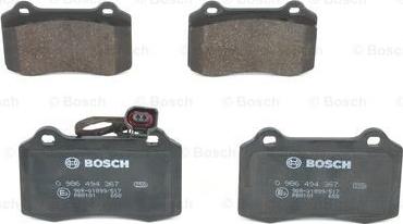 BOSCH 0 986 494 367 - Kit pastiglie freno, Freno a disco autozon.pro