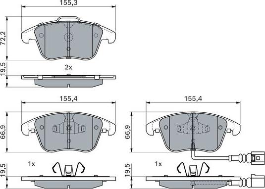 BOSCH 0 986 494 372 - Kit pastiglie freno, Freno a disco autozon.pro