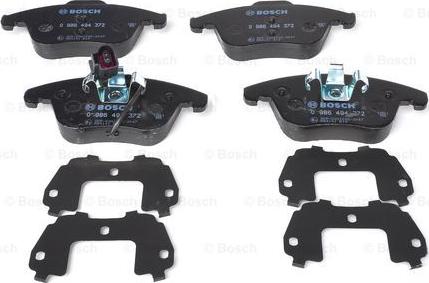 BOSCH 0 986 494 372 - Kit pastiglie freno, Freno a disco autozon.pro