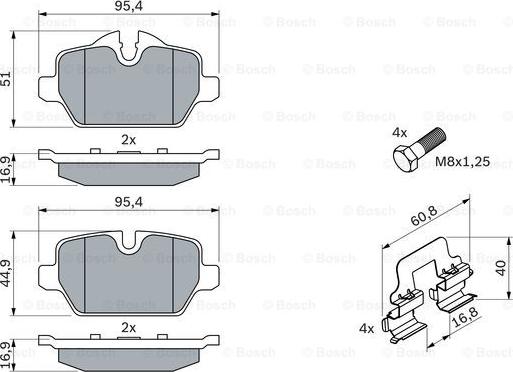 BOSCH 0 986 494 269 - Kit pastiglie freno, Freno a disco autozon.pro