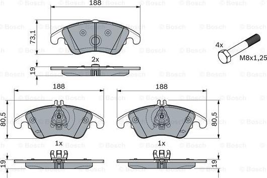 BOSCH 0 986 494 263 - Kit pastiglie freno, Freno a disco autozon.pro