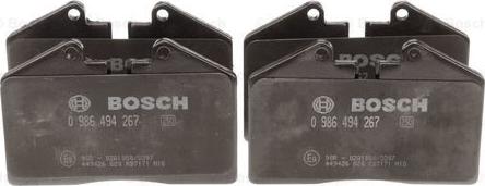 BOSCH 0 986 494 267 - Kit pastiglie freno, Freno a disco autozon.pro